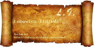 Lebovics Ildikó névjegykártya